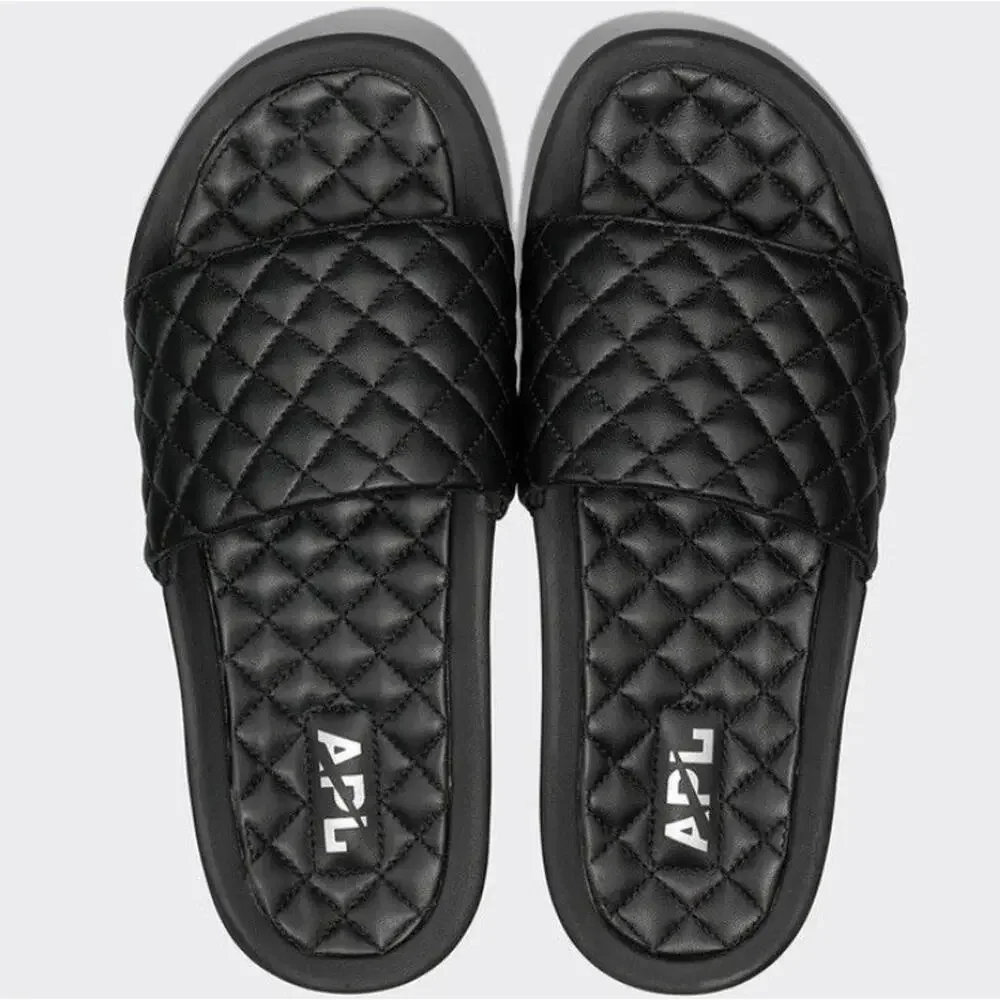APL Size 5 Slides Black Quilted Nappa Leather NEW Athletic Propulsion Lab‎ $199